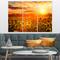 Designart - Yellow Sunset over Sunflowers - Floral Photography Art